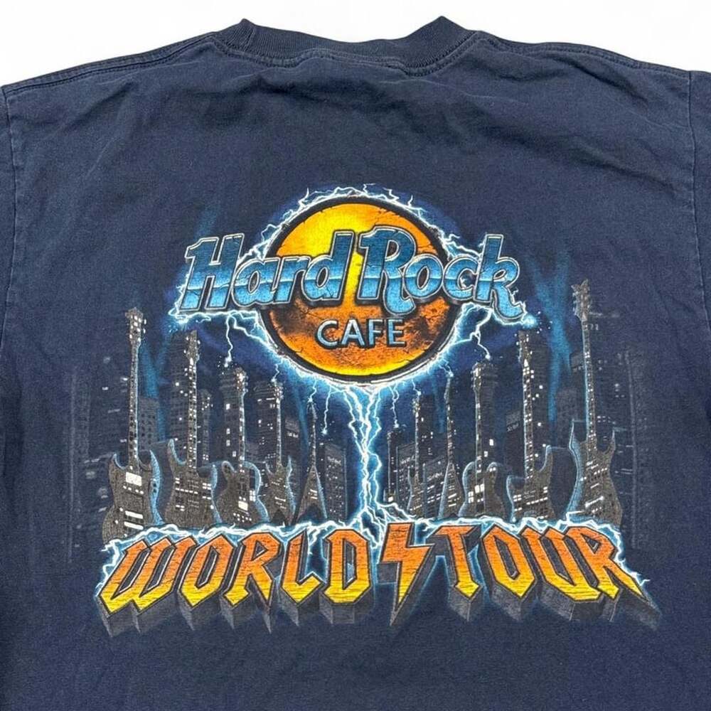 Hard Rock Cafe World Tour Pittsburgh Graphic T-Shirt Medium Navy